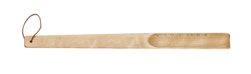 Handmade wooden shoe spoon isolated on transparent background