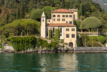 Fototapeta na wymiar Villa del Balbianello is a historic building located in Lenno, on the shores of Lake Como, Lombardy, Italy.