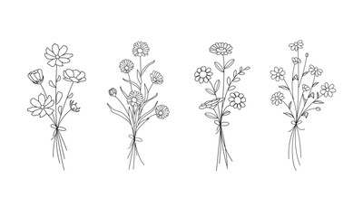 Wildflowers Bouquet vector