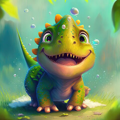 cartoon dinosaur illustration © SHArtistry