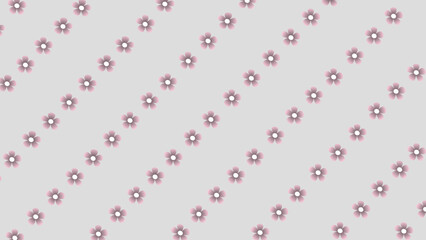 pattern with nude flowers on grey background