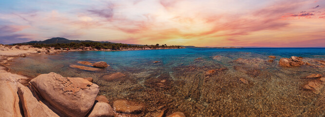 Aegean sea coast and beach (Chalkidiki, Greece).