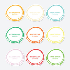 Set of hand drawn scribble sticker