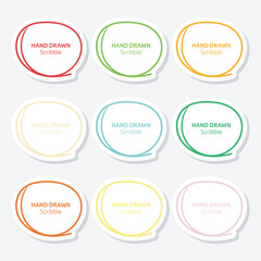Set of hand drawn scribble sticker