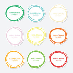 Set of hand drawn scribble sticker