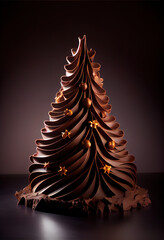 christmas tree made of chocolate and gold