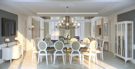 modern apartment interior, 3D illustration