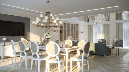modern apartment interior, 3D illustration