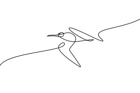 recommend clip art: Flying bird in continuous line art drawing style. Minimalist black linear design isolated on white background. Vector illustration