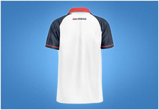 Polo Raglan Mockup - Back View