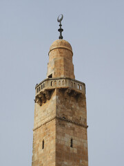 The Hurva Synagogue tower in the Jewish Quarter of the Old City of Jerusalem - Israel