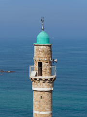 Al-Bahr Mosque turret in Jaffa, Israel
