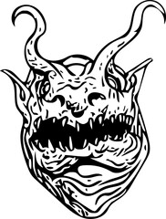 Fantasy goblin demon swamp devil character monster illustration drawing vector perfect for role playing purposes