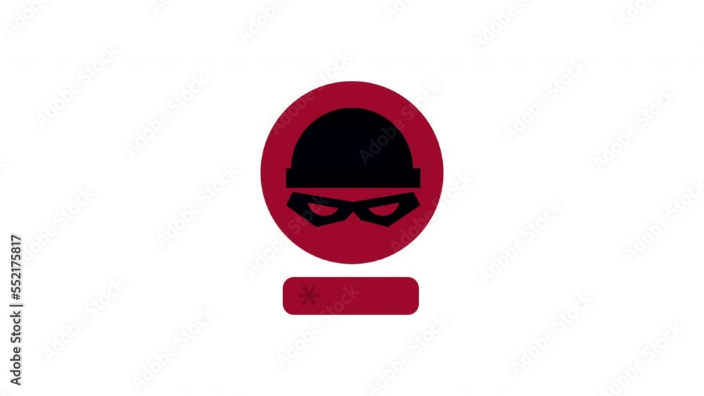 Poster hacker symbol cyber security animation