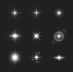 A collection of light flares for artwork compositions.
