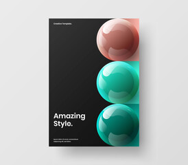 Unique realistic balls front page concept. Modern flyer vector design template.