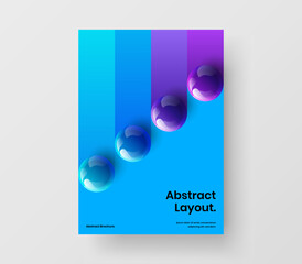 Colorful 3D spheres brochure concept. Original cover design vector layout.