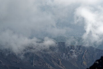 Mount Etna, one of the world's most active volcanoes, in October, currently inactive