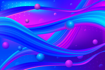 Liquid colorful flow background. Wave cover. Neon fluid banner. Vector EPS10 illustration with mesh ribbon objects for creative art design.
