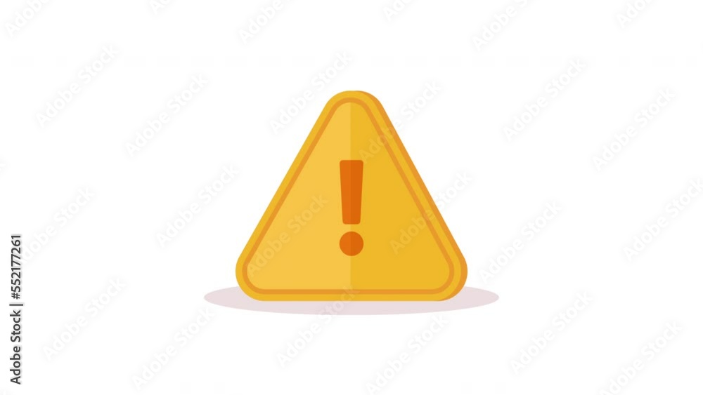 Poster alert symbol in triangle animation