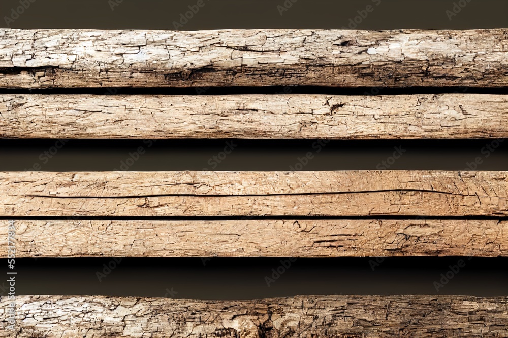 Poster a close up of three different types of wood logs on a black background with a brown background and a