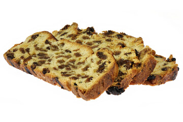 Bremer Klaben, a type of Stollen from Bremen, Germany, isolated on white background