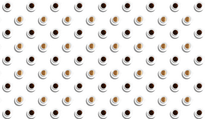 Pattern with cups of coffee.