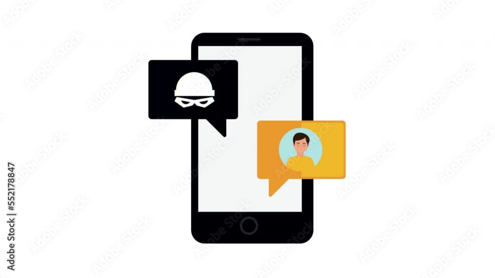 Poster smartphone with hacker cyber security