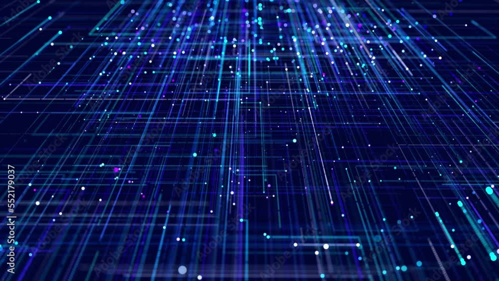 Poster lines form hologram information blocks, ai construction light grid, info concept lines and nodes. bi