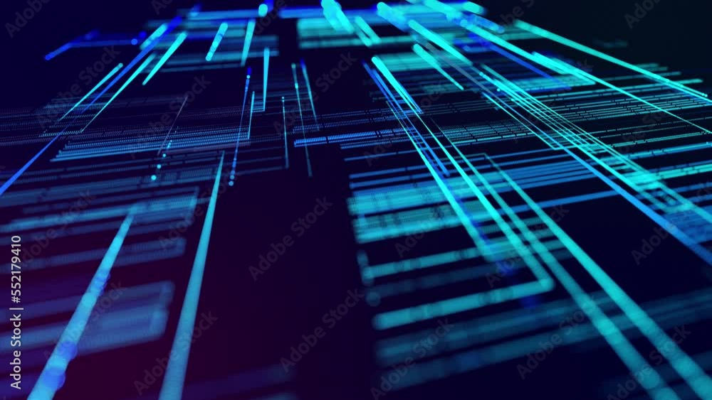 Poster info concept lines and nodes. vj loop hologram abstract background sci fi theme, information blocks,