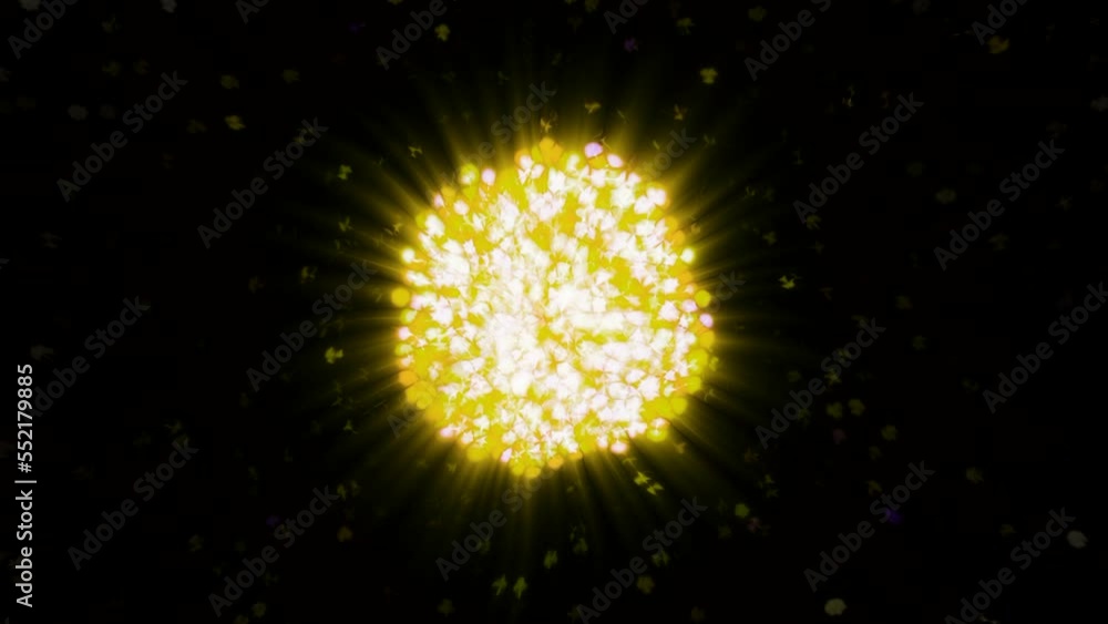 Poster cosmic explosion with formation of ball. motion. bright explosion of cosmic star with formation of p