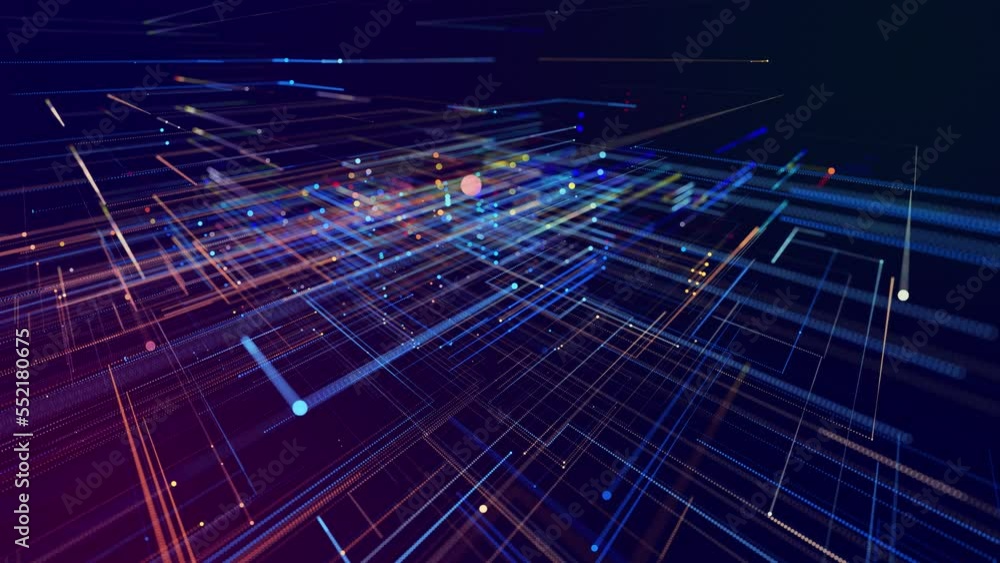 Poster info concept lines and nodes. vj loop hologram abstract background sci fi theme, information blocks,
