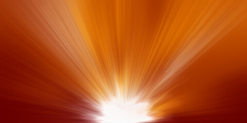 Orange and red sunbeam burst of light