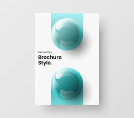 Amazing 3D spheres corporate brochure template. Premium cover design vector layout.