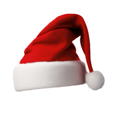 Santa Claus hat isolated on transparent background. Hand-edited generative AI	