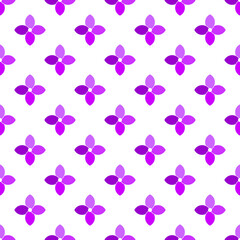 Fototapeta na wymiar Seamless geometric repeating pattern of violet flower with four petals