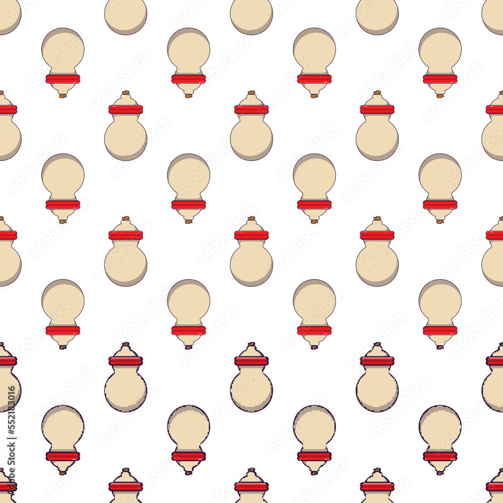 Poster Seamless vector pattern of beige jar for printing and wrapping