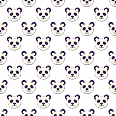 Fototapeta premium Seamless vector pattern of cartoon panda head for printing and wrapping