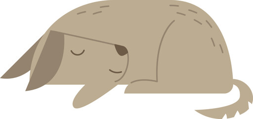 Cute sleeping dog flat icon Dreaming
