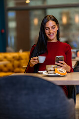 Pregnant woman in a restaurant