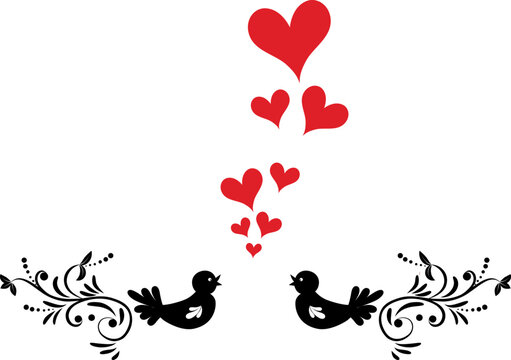 Love Bird Logo, Two Bird In Heart Shape Logo Vector, Romantic And Wedding Symbol, Peace And Freedom Icon tattoo