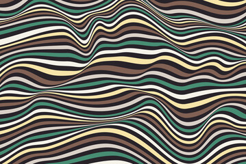 Colorful striped backgrounds. Colorful waves and vintage 60s hippie psychedelic wallpaper backdrop. Vector  illustration