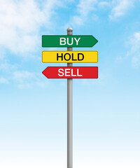 Buy Hold Sell Road Sign