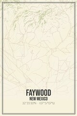Retro US city map of Faywood, New Mexico. Vintage street map.