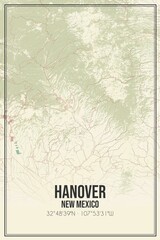 Retro US city map of Hanover, New Mexico. Vintage street map.