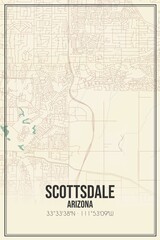 Obraz premium Retro US city map of Scottsdale, Arizona. Vintage street map.