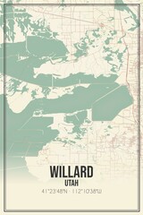 Retro US city map of Willard, Utah. Vintage street map.