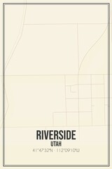 Retro US city map of Riverside, Utah. Vintage street map.