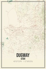 Retro US city map of Dugway, Utah. Vintage street map.