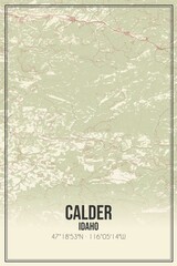 Retro US city map of Calder, Idaho. Vintage street map.